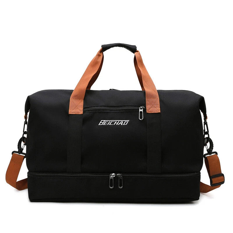 Men’s Waterproof Travel Duffel Bag with Shoe Compartment