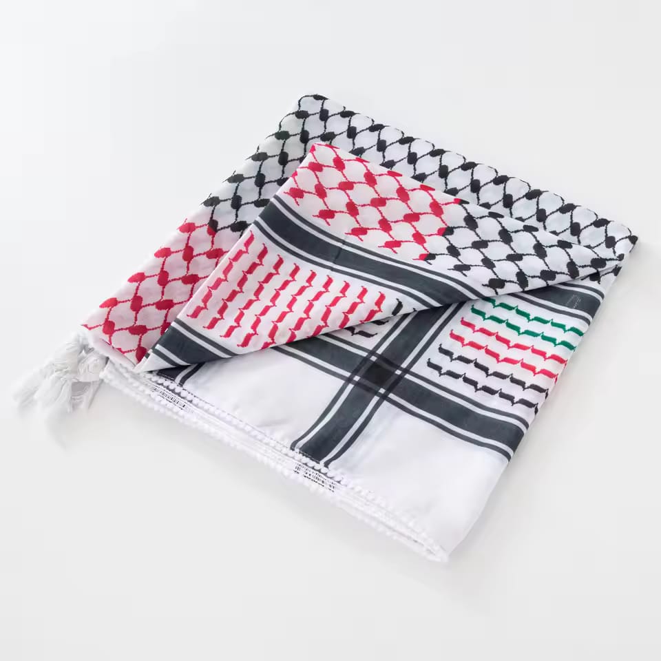 Traditional Palestinian Keffiyeh Scarf – Classic Black & White Shemagh for Men and Women